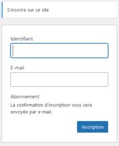 Création d'un compte