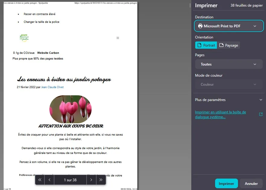 Imprimer article spotjardin