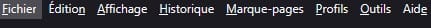 Menu Fichier Firefox